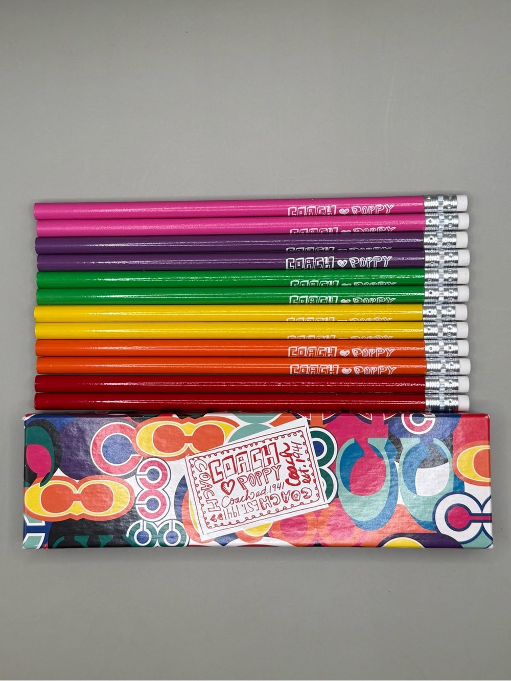 Coach Poppy Multicolor Pencils New in Box